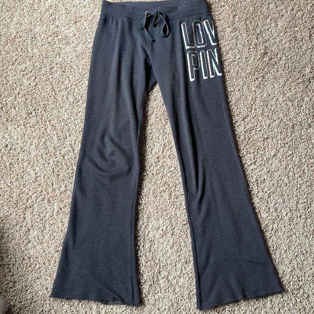 PINK Drawstring Flare Sweatpants